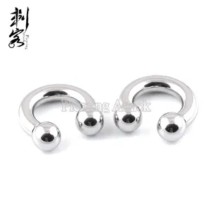Surgical Steel 4G Horseshoe Circular barbell with ball external threading eyebrow Body Piercing Jewelry