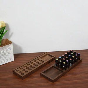 Deluxe óc chó Montessori cảm giác chia khay bát 21 khe cắm bằng gỗ đứng cho cửa hàng làm đẹp tinh dầu lưu trữ hộp Thùng - Product Image 4