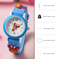 WJ-11520 Montre à bracelet en silicone pour enfants, motif dessin animé, mignonne, à quartz, en gros, en stock, cadeau pour enfant