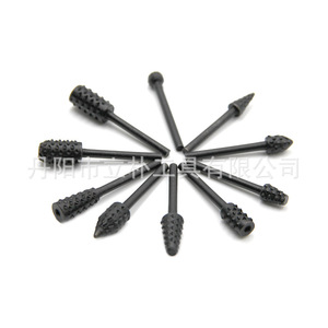 10pc Thin-Handled Mace Rotary File 3mm Steel Straight Shank For Electric <b>Grinder</b> Woodworking DIY Kit Accessories - Product Image 5