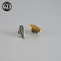 Piercing dermique en titane F136 G23, forme cercueil, surface hexagonale, vente en gros