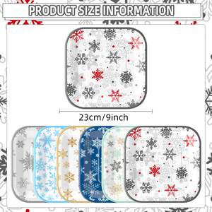 Assiettes carrées en papier imprimées flocons de neige de qualité supérieure, réutilisables, pour mariages, fêtes et événements festifs - Product Image 3