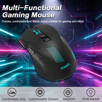 JOMAA Mouse Gaming Berkabel RGB Backlit 8 Tombol Dapat Diprogram Makro 6400DPI Mouse Optik untuk Komputer Laptop