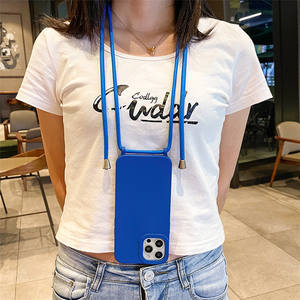 Collar cruzado <span class=keywords><strong>cuerda</strong></span> suave silicona mate <span class=keywords><strong>funda</strong></span> para <span class=keywords><strong>iPhone</strong></span> 15 14 13 Pro Max 11 12 XS XR 7 8 Plus <span class=keywords><strong>SE</strong></span> 3 cordón cubierta a prueba de golpes - Product Image 3