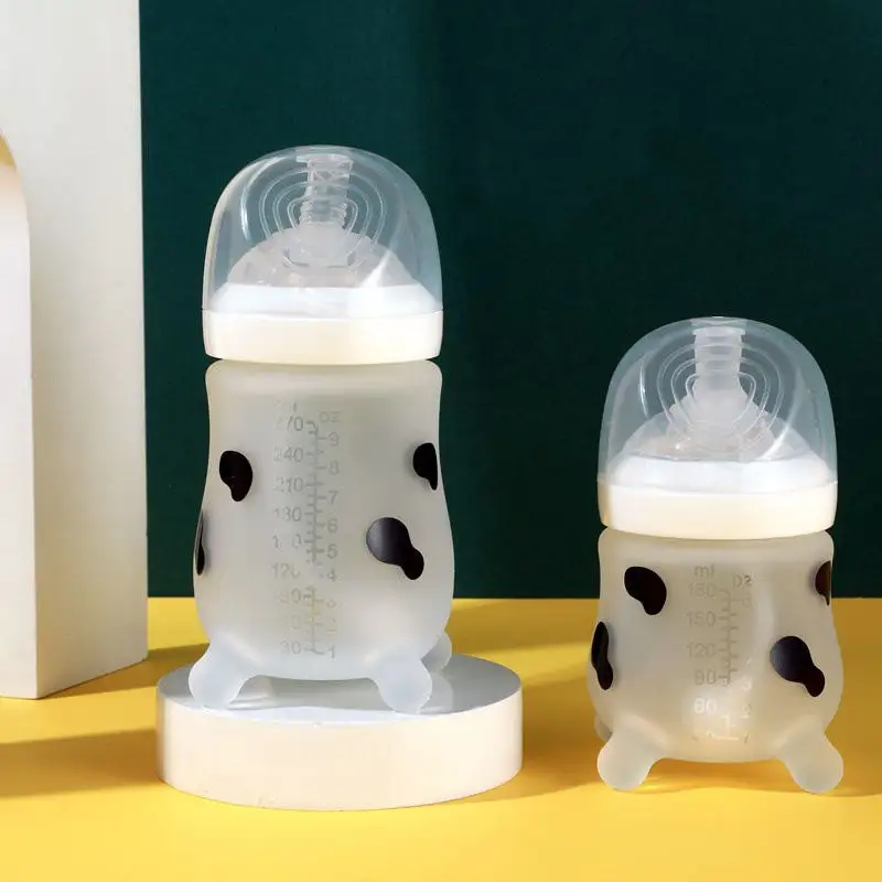 Custom Baby Feeding Bottle Soft Silicone Drop Proof Wide-aperture Newborn Bottle Different Capacity