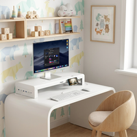 Support d'écran en acier laminé à froid non déformable 550 mm, rehausseur en métal blanc durable