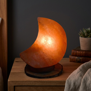 Lámpara de Sal del Himalaya Moonlight OEM, Lámpara de Sal Clásica de Cristal en Forma de Luna, Piedra Natural Tallada, Regalo, Logotipo Personalizado, Servicio OEM - Product Image 1