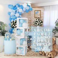 Boîte transparente à ballons pour fête prénatale, décoration de 1er anniversaire, décor pour fête prénatale, mariage, pour enfants garçon et fille, avec lettres personnalisées