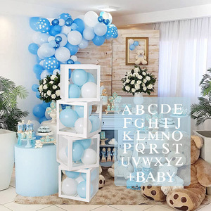 Personalizza lettera nome trasparente Baby Shower Balloon Box <span class=keywords><strong>1</strong></span> ° <span class=keywords><strong>compleanno</strong></span> decorazione per feste bambini ragazzo ragazza BabyShower decorazioni per matrimoni - Product Image 2