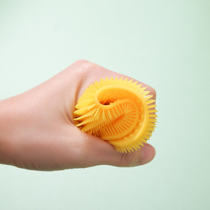 Silicone Dishwashing Brush Waist Shaped With Hanging Loop For Pots Pans Bowls Cleaning - Product Image 3