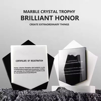 Premios de Cristal de Mármol JN Honor, Diseño Personalizado, Trofeo de Cristal de Mármol de Alta Calidad, Premio de Mármol Personalizado en Blanco