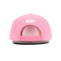 Casquette de baseball snapback à 5 panneaux personnalisée en caoutchouc de silicone rose de haute qualité OEM, casquette de golf à 5 panneaux personnalisée