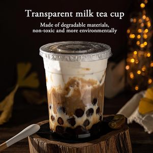 98mm PP Disposable Thick Smoothie Clear Transparent Plastic <b>Cup</b> for Milk Tea Bubble Boba Parfait & Lid-Custom Logo - Product Image 3