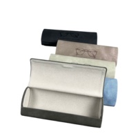 Étui à lunettes rigide en tissu sergé minimaliste, avec logo en relief, résistant aux chocs, portable, pour lunettes de myopie et de lecture