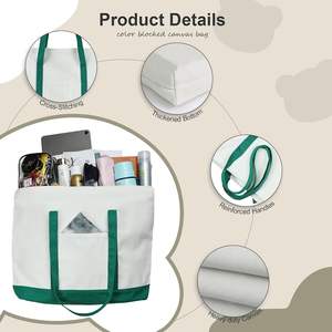 Bolso de mano Liso Estructurado Sustentabilidad Eco Friendly Reciclado Orgánico Negro Algodón Bolsas de mano de lona con logotipo impreso personalizado - Product Image 3