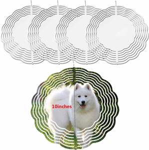 Tourniquet à vent de sublimation 10 pouces vierge double face en aluminium pour jardin, supports vierges pour tourniquets à vent de sublimation 10 pouces - Product Image 1