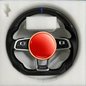 Volant sport en cuir à 3 branches pour VW <span class=keywords><strong>Golf</strong></span> 7.5 GTI MK7 Polo GTS GTD <span class=keywords><strong>GTE</strong></span> Scirocco R Passat CC R-Line MK6 GLI Passat Jetta - Product Image 1