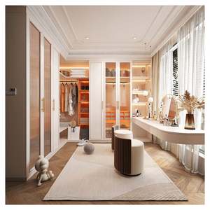 Armarios Dobles de Madera Contrachapada con Revestimiento de Melamina de Alta Calidad, Diseño Minimalista, Elegantes Armarios con Cajas de Almacenamiento de Ropa - Product Image 5