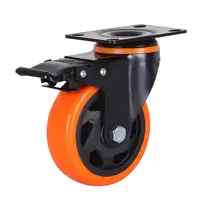 Pengxing-ruedas de carro de goma Industrial, 100mm, 4 pulgadas, para banco de trabajo, bloqueo Central, ruedas de alta resistencia