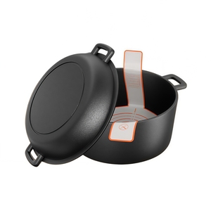 Marmite hollandaise pré-assaisonnée avec couvercle-poêle, incluant des accessoires pour la cuisson du pain au levain, pot <span class=keywords><strong>en</strong></span> <span class=keywords><strong>fonte</strong></span> pour frire, mijoter et faire griller au barbecue - Product Image 2