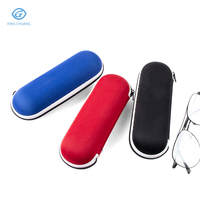 Étui à lunettes populaire avec fermeture éclair, portable, anti-chute, boîte de rangement pour lunettes de lecture, logo personnalisable, vente en gros