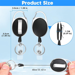Factory direct stock of oval nylon rope easy-pull buckle double-sided transparent hard card <b>holder</b> set for name badges and <b>ID</b> - Product Image 4