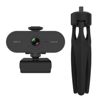 Webcam USB 4MP 2K Terbaru dengan Dudukan Tripod, Mikrofon Terintegrasi, dan Penutup Privasi