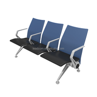 Banc d'attente moderne LEADCOM LS-535Y à 4 places avec rembourrage en PU pour aéroports et hôpitaux, sièges en rangée pour terminaux
