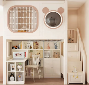 Di alta qualità in legno massello letti a castello doppio <span class=keywords><strong>letto</strong></span> a <span class=keywords><strong>soppalco</strong></span> <span class=keywords><strong>con</strong></span> scrivania del computer sotto e libro di stoccaggio per bambini camera da <span class=keywords><strong>letto</strong></span> - Product Image 2