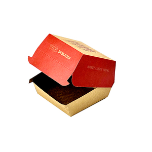 Caja de hamburguesas de concha de papel de embalaje blanco biodegradable grande Gourmet de impresión desechable para llevar de 6 pulgadas - Product Image 2