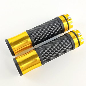 Puños de Manillar para Motocicleta Qiangye, de Aleación de Aluminio CNC, Color Dorado y Negro Texturizado, para Scooter, Vehículo Eléctrico, Accesorios para Manillar - Product Image 1