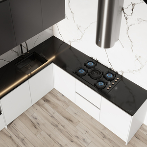 Mobili da <span class=keywords><strong>Cucina</strong></span> Moderni su Misura, Armadietti in Legno Laccato Bianco per Appartamenti, Prodotti in Cina - Product Image 4