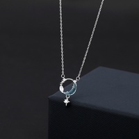 Collier pendentif tendance en acier inoxydable plaqué argent de haute qualité pour femme, idéal pour un cadeau, nouveauté 2024