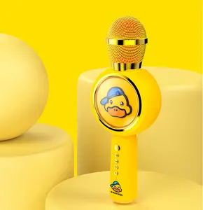 Vịt nhỏ màu vàng không dây bluetooth hát loa micro k bài hát thông minh Đồ chơi trẻ em Micro