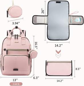 Échantillon gratuit de sacs à couches multifonctionnels pour les mères en voyage, ensemble de quatre pièces, sac à couches pour bébé, sac fourre-tout - Product Image 5