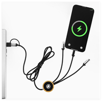 Kabel Data Pengisian Cepat 3-in-1 Berkualitas Tinggi, Berbahan Nilon Kepang, Pengisi Daya Ponsel Aluminium Micro USB Type C dengan Logo LED