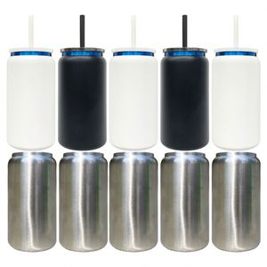 Vaso de Metal Azul Plateado para Refrescos, Recubrimiento en Polvo, 16 oz, Acero Inoxidable, para Grabado Láser y Personalización, Envío desde Almacén en EE. UU. - Product Image 3