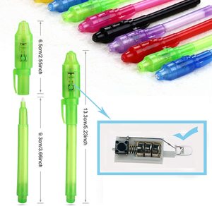 8 unids/caja de bolígrafos espía con luz UV con punta fina, marcador de tinta Invisible para niños para mensaje secreto, juego suelto de arte, embalaje disponible - Product Image 1