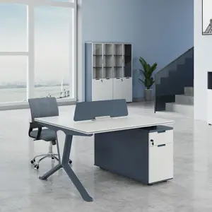 서랍 사무실 가구 작업 통계가있는 고급 직원 사무실 책상 모듈 형 나무 현대 테이블 공식 책상 테이블