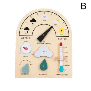 モンテッソーリ木製カレンダー気象台ボードおもちゃキッズ壁掛け小学校教材教育学習ゲーム