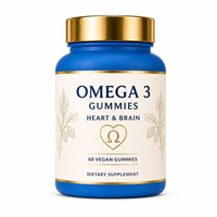 Capsules de gélules d'huile de poisson oméga-3 végétaliennes en gros 1100mg pour adultes, marque privée, sans OGM, sans gluten