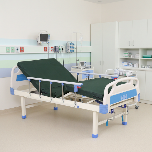 Wholesale Two Function Hand Crank Cold Rolled Steel Hospital Medical Patient Care Bed for Hospital & Clinic Use