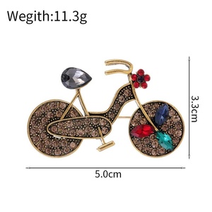 Broche de vélo en strass motif floral, épinglette de blazer, accessoire de mode pour manteau et écharpe, cadeau, vente en gros et au détail, boutique - Product Image 2