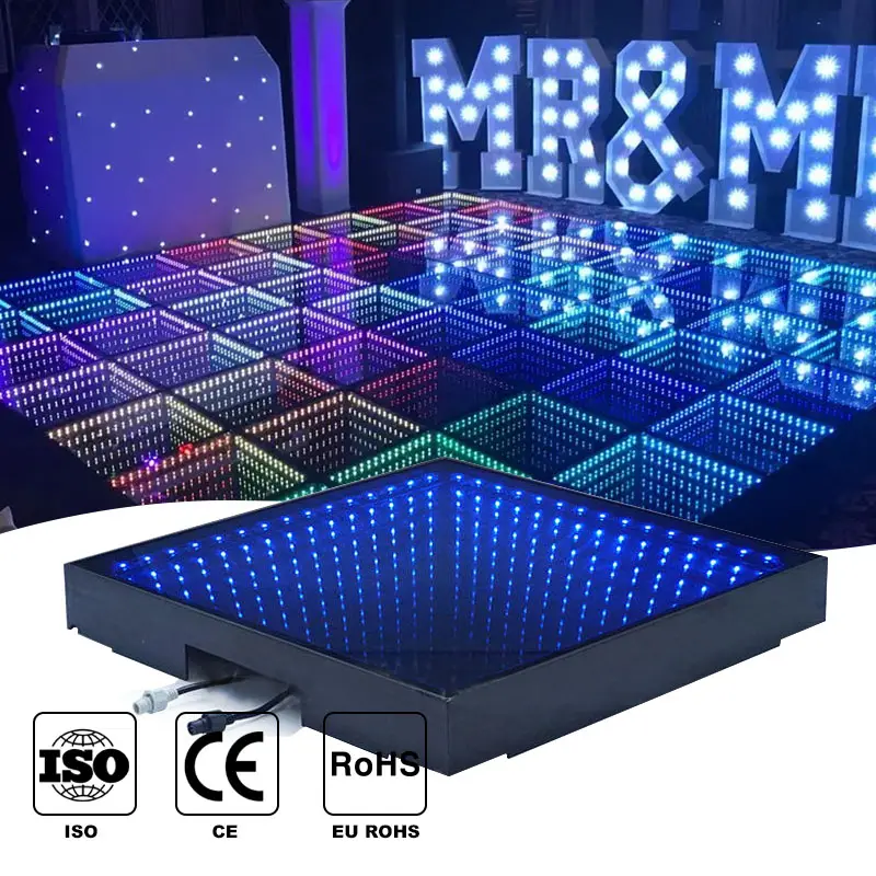 Tiras rgb Tablero de Control baile y espejo círculo interactivo colorido 3D LED pista de baile magnética