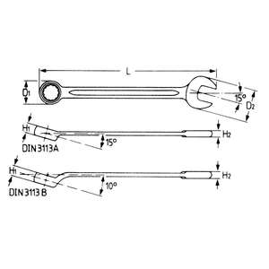 Clé mixte HEYCO 00400634182, tailles AF - Product Image 2