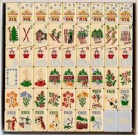 Fichas de Mahjong Americanas de Acrílico de Cuatro Capas, Tema de Estación de Esquí de Invierno, 166 Fichas, Trajes de Esquí Chalet Gondola, Venta al por Mayor