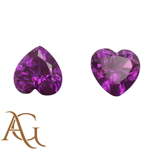 LAB GROWN Saphir violet en forme de cœur Pierres précieuses en vrac Facettes créées de 6mm à 12mm Fusion à la flamme certifiée - Product Image 2