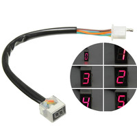 Indikator roda gigi Digital Led Universal sepeda motor, indikator Speedometer tampilan Digital 8 sepeda motor Tuas pemindah