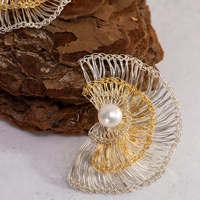 Boucles d'oreilles de luxe pour femmes et jeunes filles, en alliage de cuivre plaqué argent, avec pampilles en fil doré, tissées à la main, certifiées par un tiers