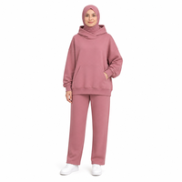 Ensemble sweat-shirt et pantalon musulman sur mesure grande taille pour femme, 2 pièces en coton à manches longues, tenue modeste, automne, OEM